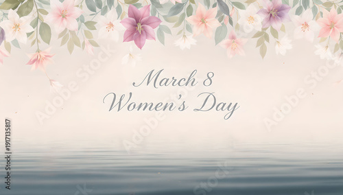 Women's Day Floral Water Reflection