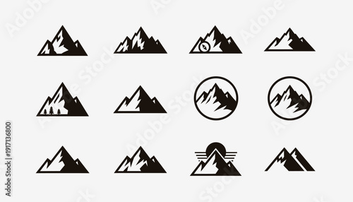 Simple Peak Mountain Symbol Collection