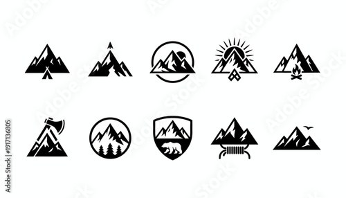 Mountain Peak Logo Set for Branding