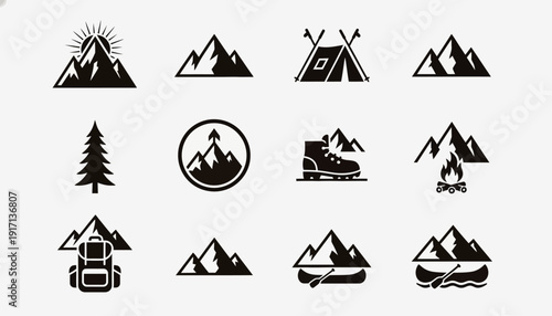 Nature Inspired Mountain Symbol Set