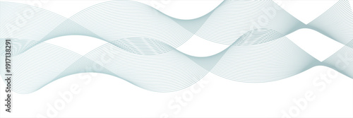 Abstract wave element for design. Digital frequency track equalizer. Stylized line art background. Vector illustration. Wave with lines created using blend tool. Curved wavy line, smooth stripe.	