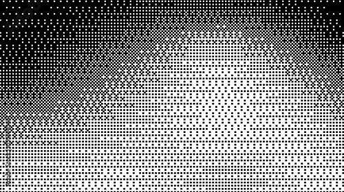 Bitmap abstract  halftone texture shows pixelated gradient gradation with dither effect. Retro y2k game computer tech techno vibe, vintage cyberpunk grain noise bit pixel art feel, digital mood glitch
