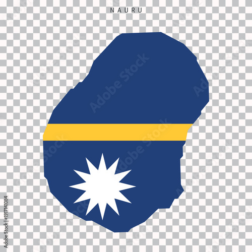 Free Download Nauru map with national flag colors - GFXLoad