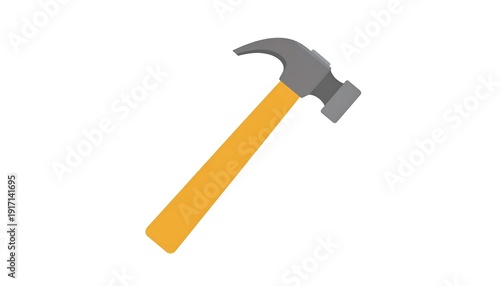 A simple illustration of a hammer with a yellow handle