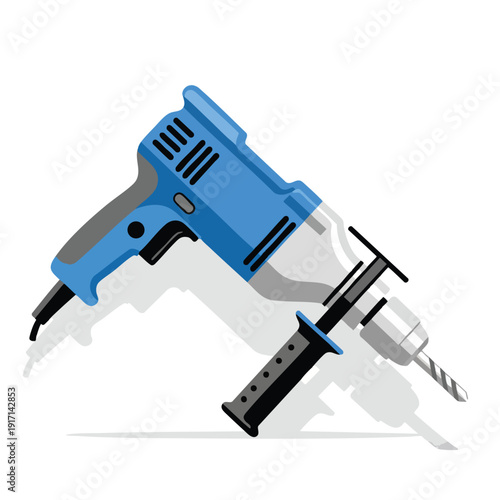 Construction Tools Drill and Syringe in a Realistic Illustration