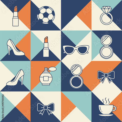 formas geométricas com planetas e formas de outras ilustrações