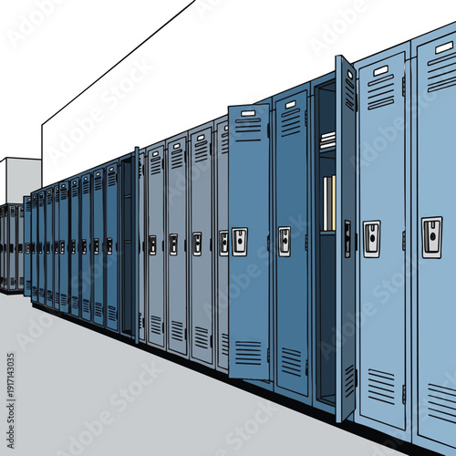 Modern School Lockers in Hallway for Student Storage and Organization