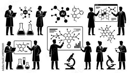 Scientists and researchers are at work in laboratory