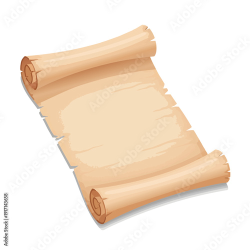 Vintage Scroll Document on Old Paper Background for Creative Projects or Historical Themes