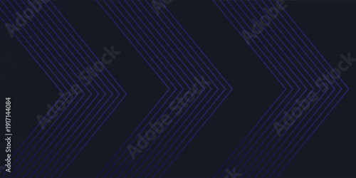 Dark Blue Background with Interlocking Hexagon Line Art. Vector illustration.