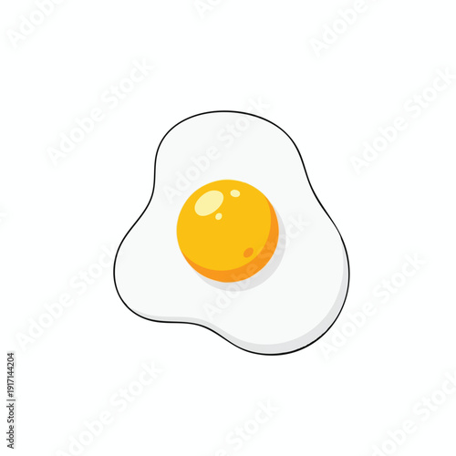Fresh Fried Egg on a White Background Breakfast and Cooking Concept