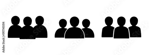 Silhouette crowd illustration for business meeting or social gathering vector graphic design element