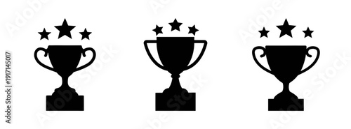 Achievement awards trophies vector illustration for competition success and best performance award