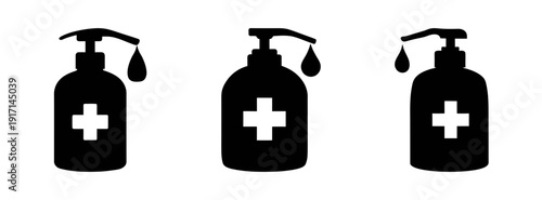 Hand sanitizer bottles vector illustration for hygiene and health care product promotion and design