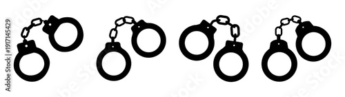 Stock vector graphic of handcuffs equipment law enforcement tools for arrest security crime