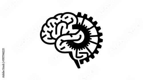 Brain and gears concept: representing thoughts, creativity, and the power of the mind. 