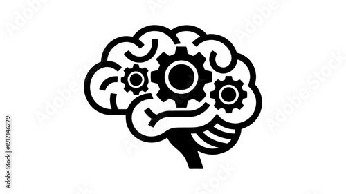 Brain with Gears Concept Illustration