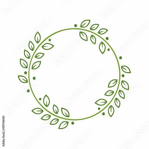 円形 フレーム 植物 葉っぱ シンプル 素材