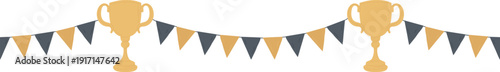 Trophy Garland Banner Cartoon
