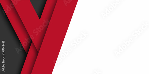 Abstract. Red-black and white geometric overlap background. vector.