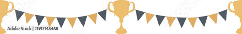 Trophy With Pennant Garland Banner