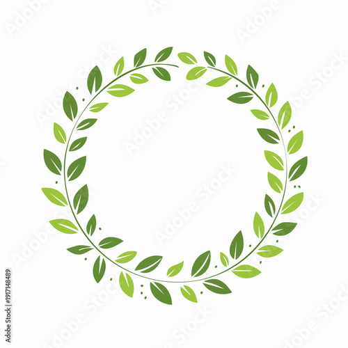 円形 フレーム 植物 葉っぱ シンプル 素材