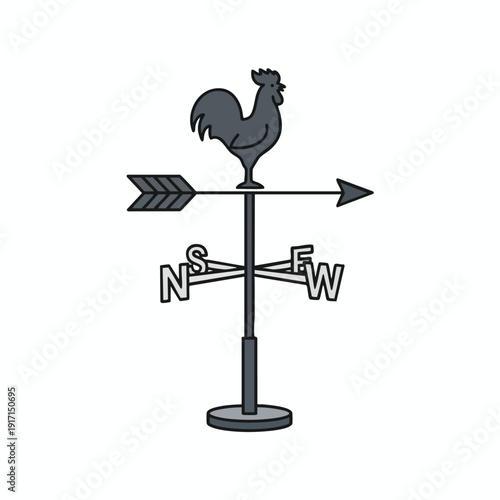 Classic Vintage Weather Vane with Rooster Design for Garden or Home Decor