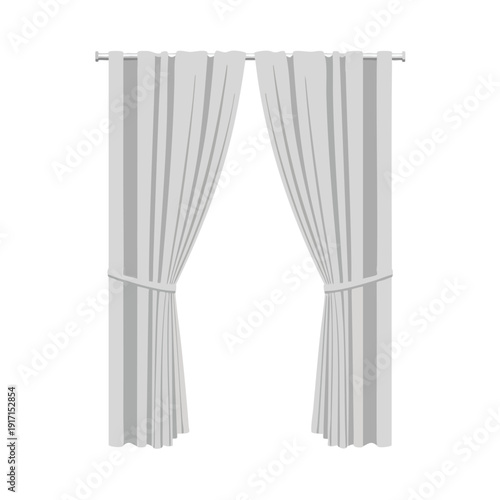 Elegant Light Gray Curtains with Tiebacks for Sophisticated Interior Design