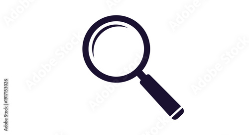 Simple magnifying glass icon on white background.