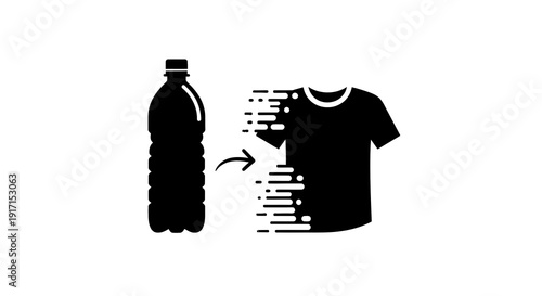 Recycling plastic bottle into a t-shirt.