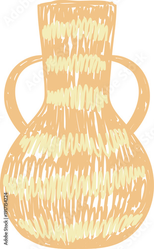 Vase With Handles Scribble Drawing
