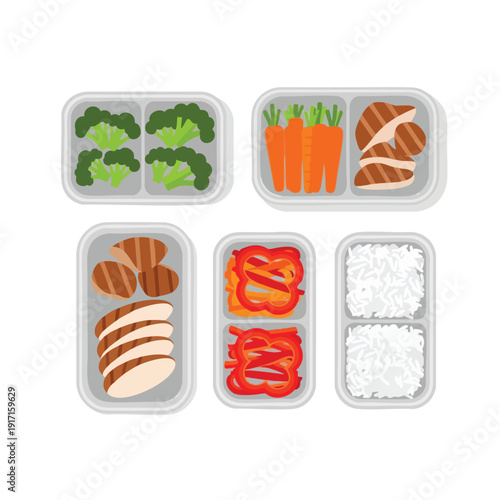 Healthy Meal Prep in Meal Containers Featuring Fresh Vegetables and Lean Proteins