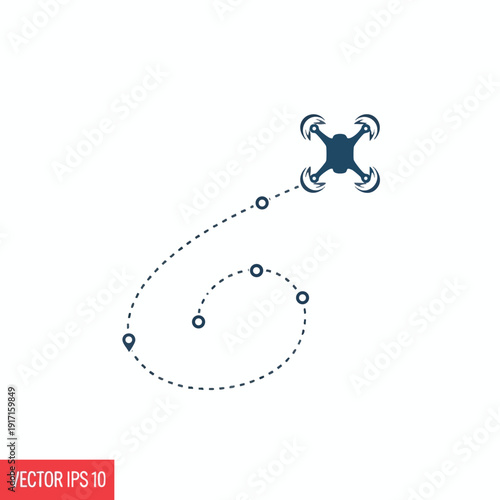 Minimalist Illustration of a Crab with Dotted Trajectory