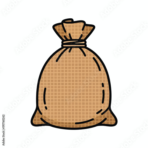 Simple Illustration of a Burlap Sack for Advertising or Design Use