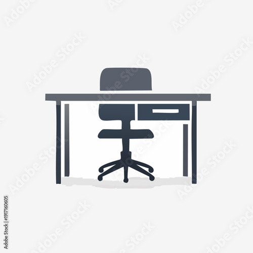 Office desk and chair, workspace for work and study, minimalist design.