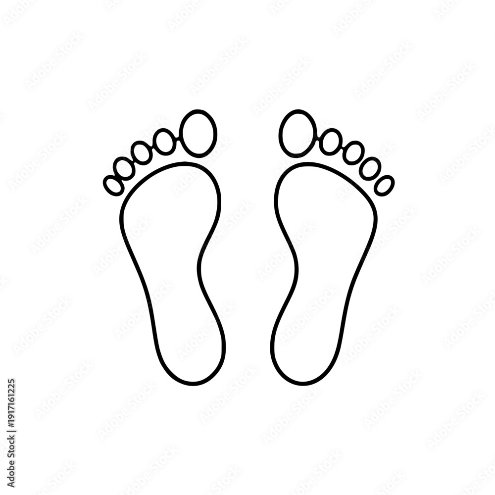Obraz premium Two Footprint / Foot Print Flat Icon For Apps And Websites silhouette