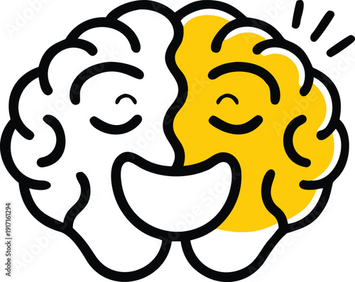 Creative Thinking Brain Icon, Idea And Innovation Psychology Symbol