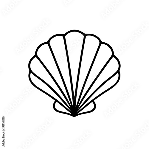 Seashell / Shellfish Flat Icon For Apps And Websites silhouette