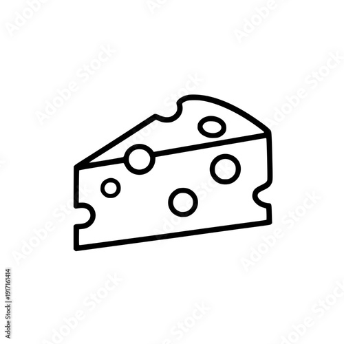 Swiss Cheese Or Emmental Cheese Flat Icon For Food Apps And Websites silhouette