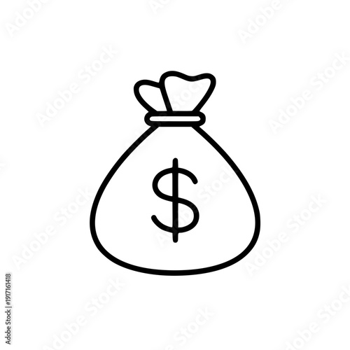 Money Bag Or Stash Of Money Flat Icon For Apps And Websites silhouette