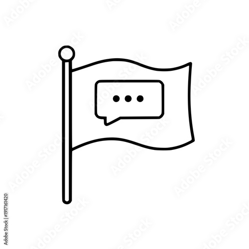 Message White Flag Line Art Icon For Apps And Websites silhouette