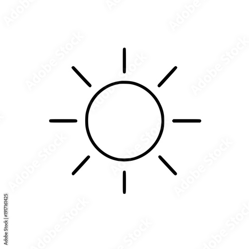 Sun Or Screen Brightness Sun Line Art Icon For Apps And Websites silhouette