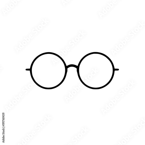 Round Glasses Or Reading Eyeglasses Line Art Icon For Apps And Websites silhouette