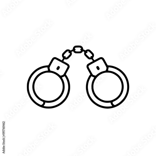 Handcuffs Or Hand Restraints For Criminals Flat Vector Icon For Law Enforcement Apps And Websites silhouette