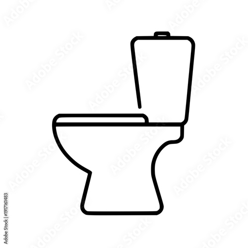 Bathroom / Restroom Toilet Seat Flat Icon For Apps And Websites silhouette