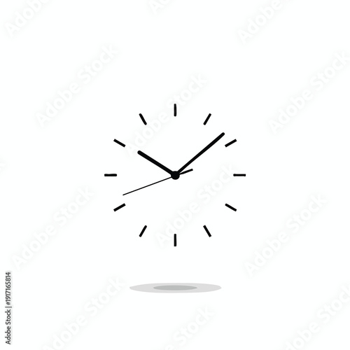 Modern Minimalist Wall Clock with Black Hands and Hour Markers