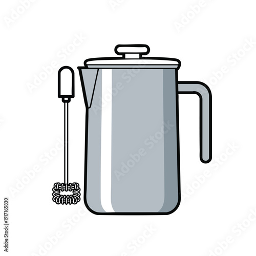 Modern Electric Milk Frother for Coffee and Beverages