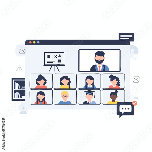 Virtual Business Meeting with Diverse Professionals Online