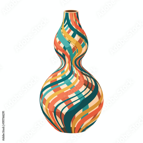Colorful Abstract Patterned Vase for Home Decor and Interior Design