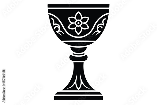 Minimalist decorative chalice icon, representing communion or religious ceremony, clean and simple design.